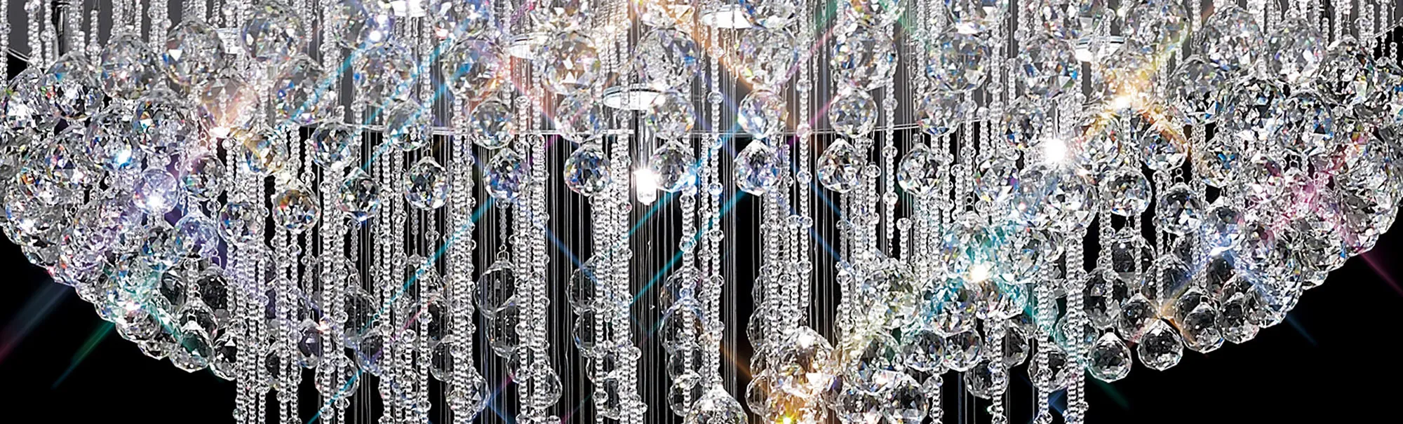 Colorado Crystal Pendant 24 Light (33.8kg) Polished Chrome IL31376  Diyas Colorado